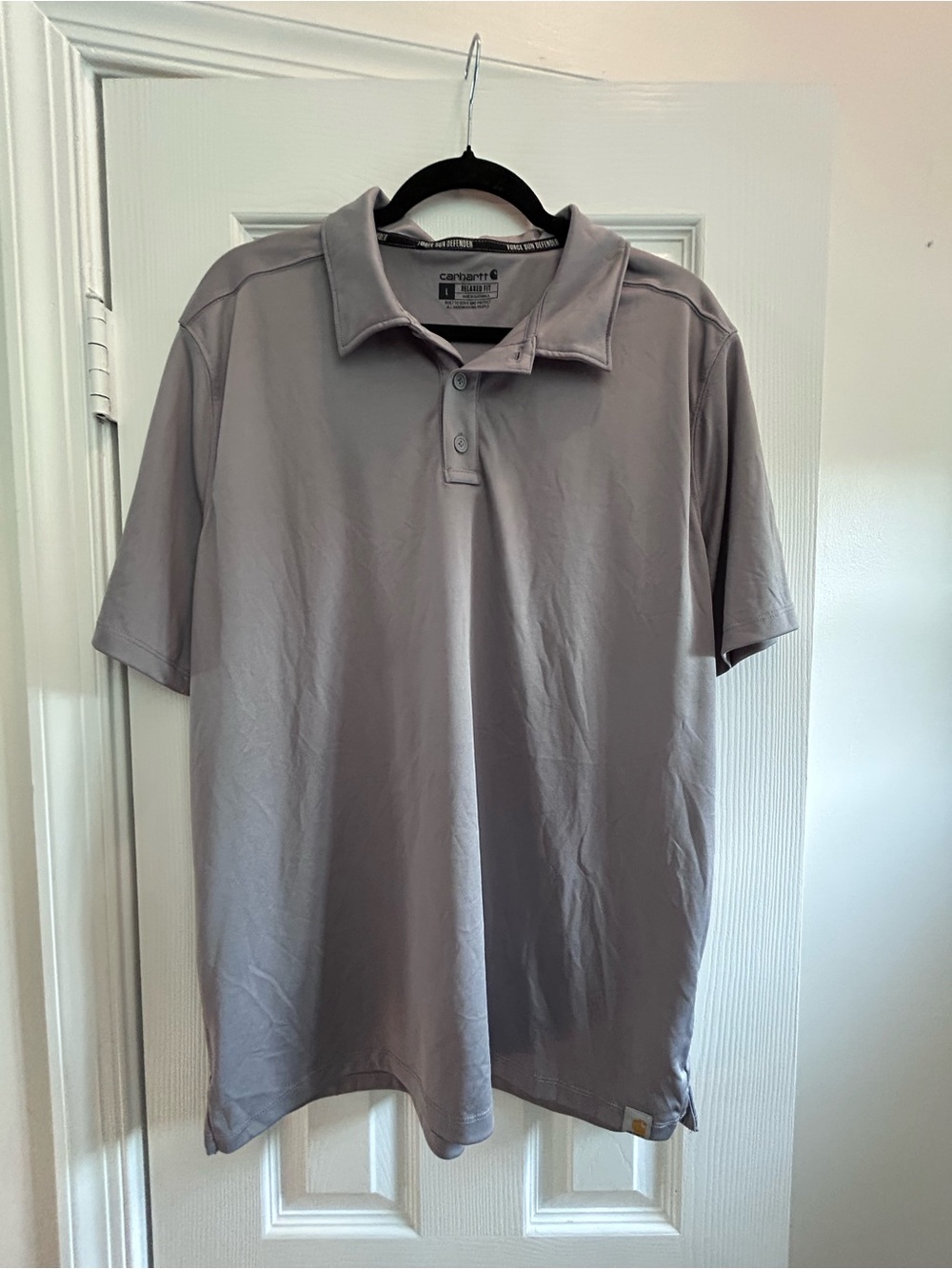 Carhartt Men’s Short-Sleeve Force Sun Defender Polo Shirt Light Gray Large